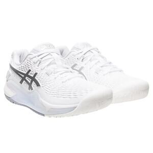ASICS Womens Asics Gel-Resolution 9 Tennis Sneakers US 7.5 White Silver NIB